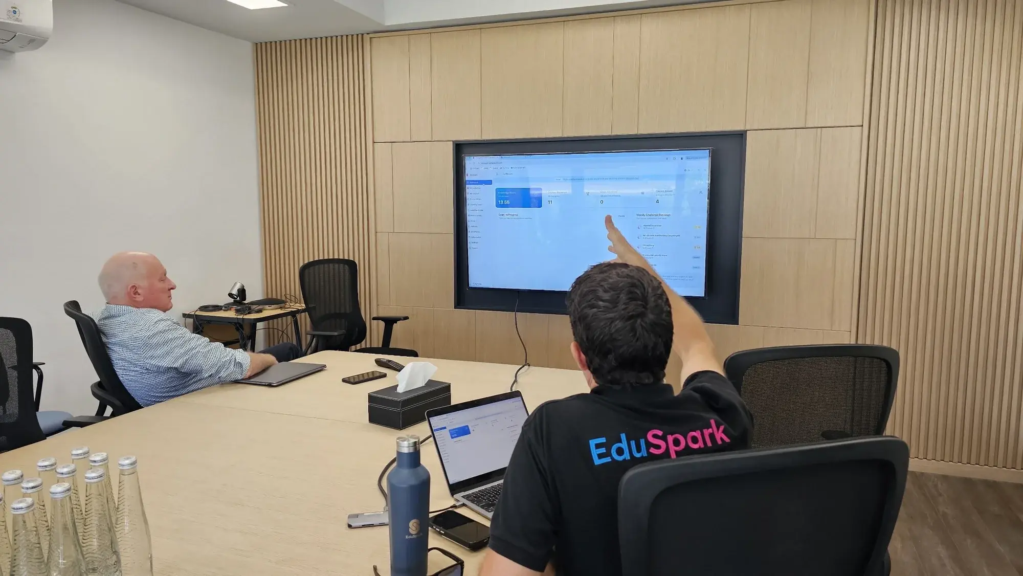 EduSpark platform demonstration with a school leader