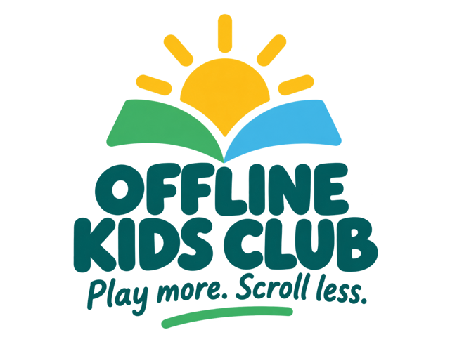 Offline Kids Club logo: Play more. Scroll less.